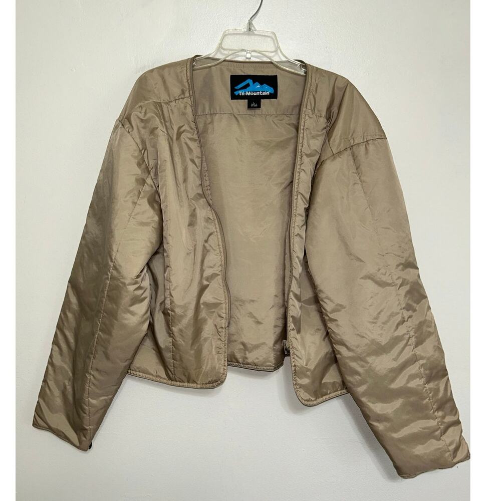 Tri-Mountain Men's Large Removable Zip-In Jacket Liner Tan
